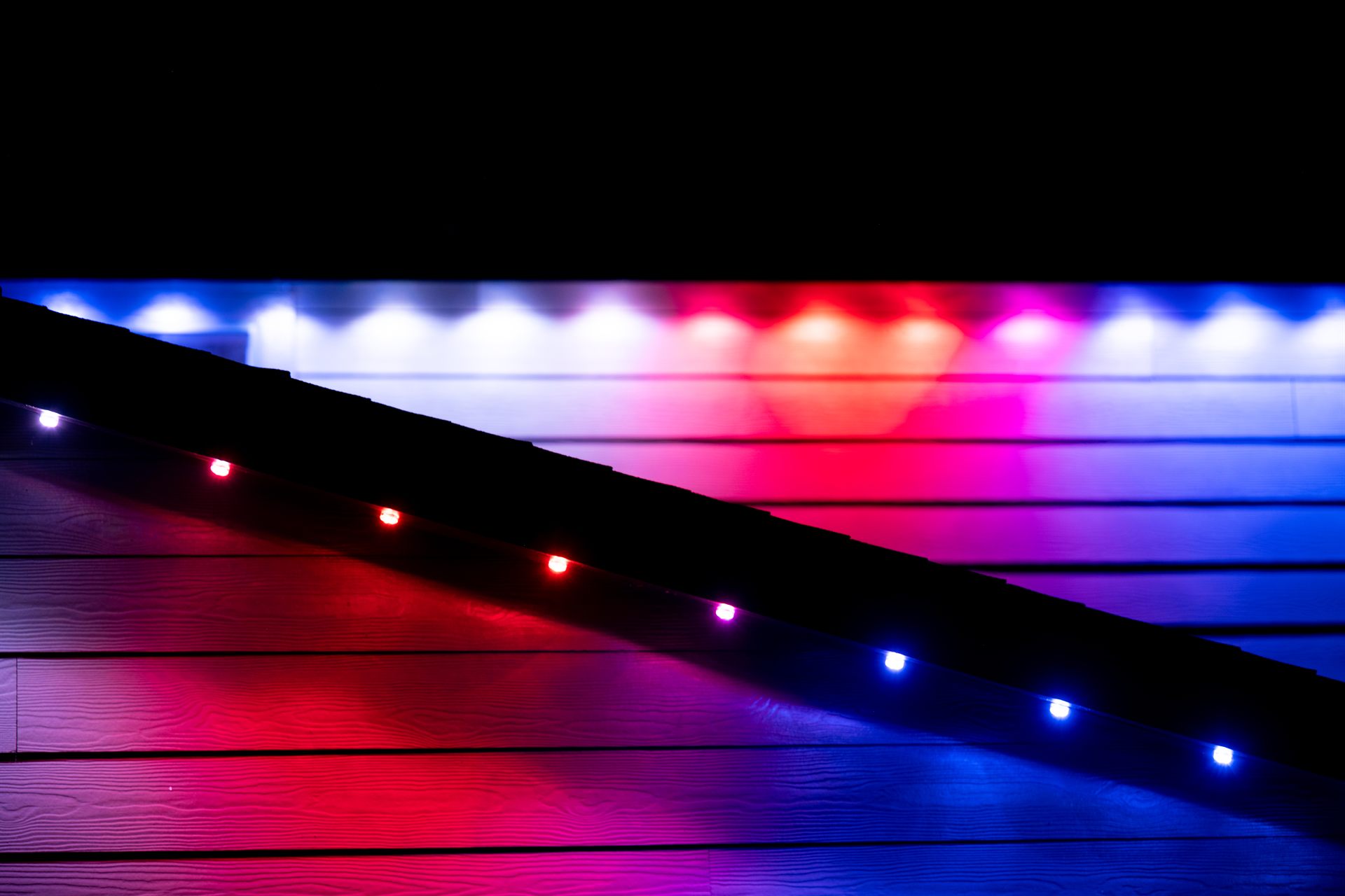 Red white blue LED lights